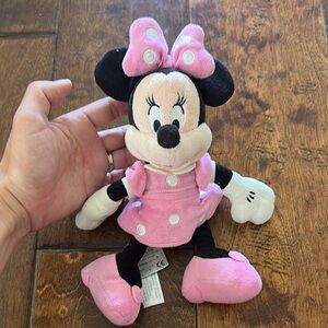 Disney Minnie Mouse Pink and Black Plush Stuffed Animal